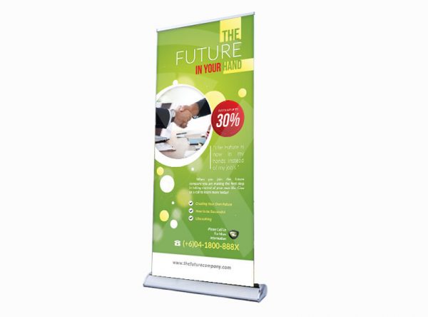 33 ½ x 80-92 Deluxe Retractable Banner Stand Stand ONLY with Hard Carrying Case with Wheels Silver 