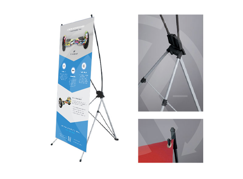 2 PCS X Banner Stand 24" x 63" w/ Free Bag Trade Show Display Tripod Commercial 